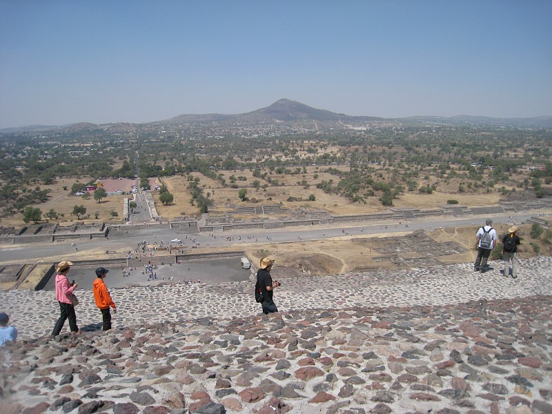 Mexico Pyramids - Mexico City 2009 0485.jpg - A trip to the Teotihuacan area of Mexico to visit the pyramids. A vast complex and a great climb to the top. This was followed by lunch in a cave, then a visit to the historical center of Mexico City. March 2009.